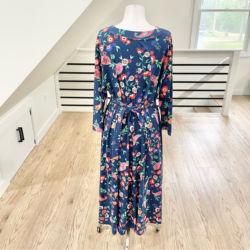 XXL 1X 2X craft and barrel navy blue green orange pink red floral dress - Picture 6 of 10